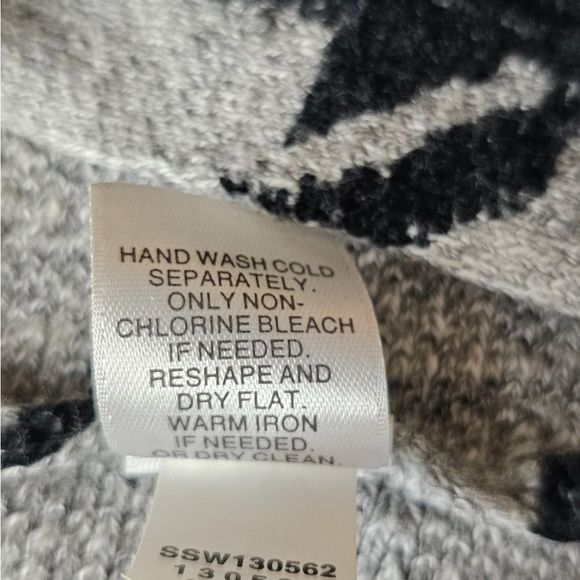 J Jill Black/Gray Houndstooth Cotton Sweater Sz Small Petite Career Coastal - Picture 11 of 12